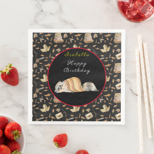 Serviette En Papier Raccoon Sweet Fall Personnaliser Texte et couleur