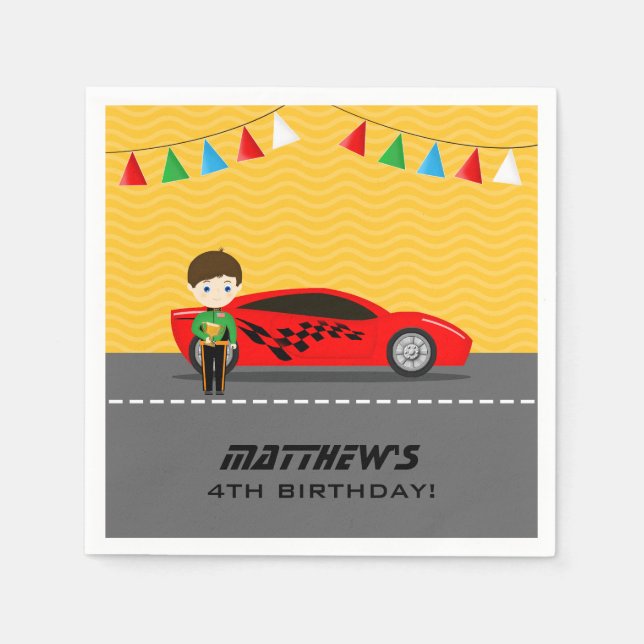 Serviette En Papier Race Car (Devant)