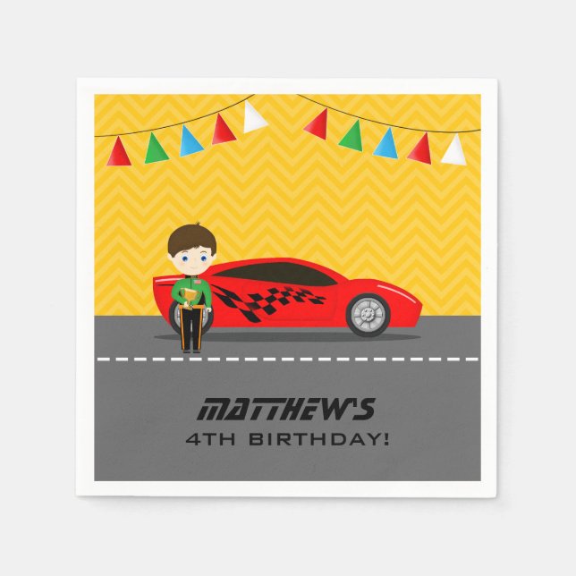 Serviette En Papier Race Car (Devant)