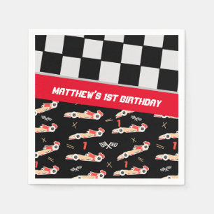 Serviette En Papier Race Car Boys Premier Anniversaire