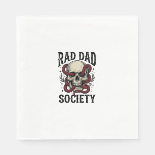 Serviette En Papier Rad Dad Society Vintage Skull Snake Conception de 
