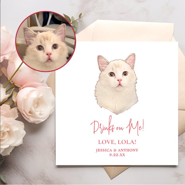 Serviette En Papier Ragdoll Chat Boissons personnalisées sur moi (Créateur téléchargé)