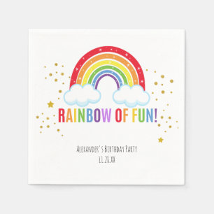 Serviette En Papier Rainbow Anniversday Party Papier Napkin