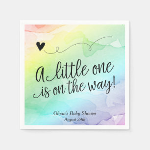Serviette En Papier Rainbow Baby, Baby shower aquarelle