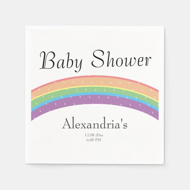 Serviette En Papier Rainbow Baby Girl ou garçon Baby shower fête (Devant)