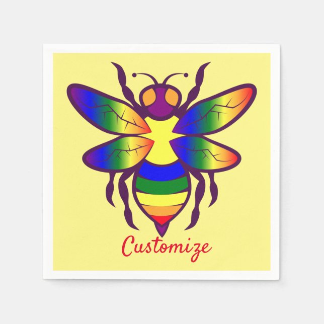 Serviette En Papier Rainbow Bee Thunder_Cove  (Devant)