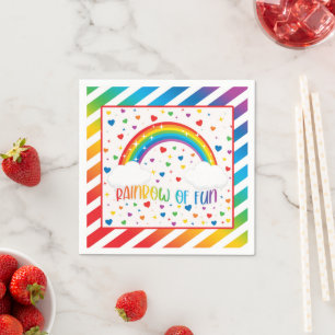 Serviette En Papier Rainbow Birthday Napkin