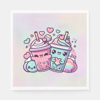 Serviette En Papier Rainbow Boba Napkins