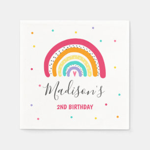 Serviette En Papier Rainbow Bright Birday Party