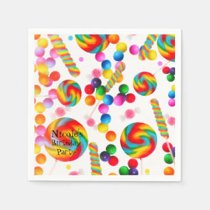 Serviette En Papier Rainbow Candy Sweet fête d'anniversaire Candyland