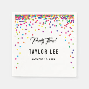 Serviette En Papier Rainbow confetti arrose le décor de fête d'anniver