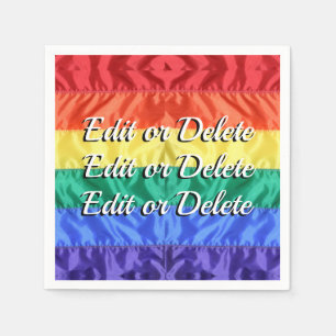 Serviette En Papier Rainbow Flag LGBT LGBTQ+ amour texte personnalisé 
