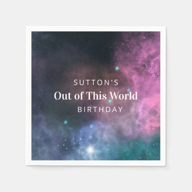 Serviette En Papier Rainbow Galaxy Anniversaire (Devant)