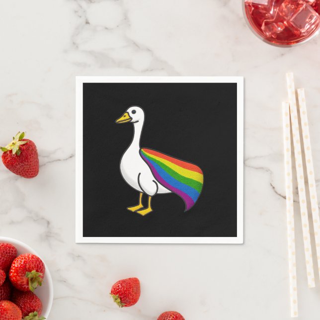 Serviette En Papier Rainbow Goose LGBTQ Pride gay transgenre LGBTQ+ (En situation)