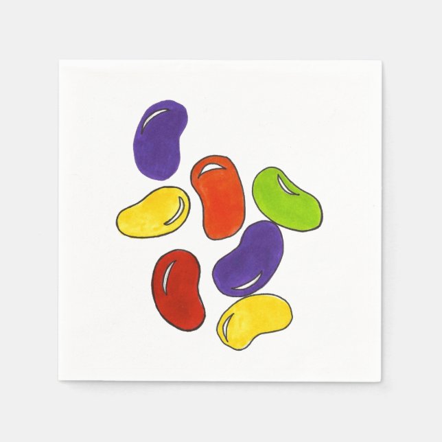 Serviette En Papier Rainbow Jelly Bean Beans Candy Pâques Naples (Devant)