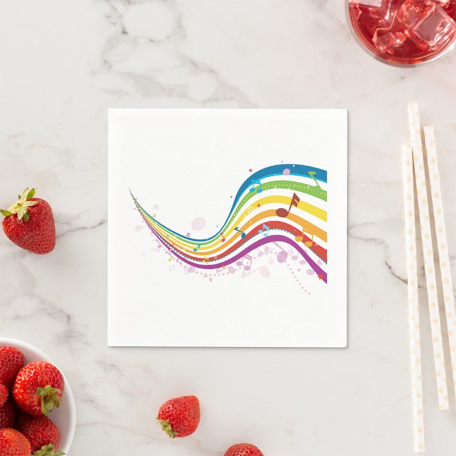Serviette En Papier Rainbow Music Wave Paper Napkins (Créateur téléchargé)