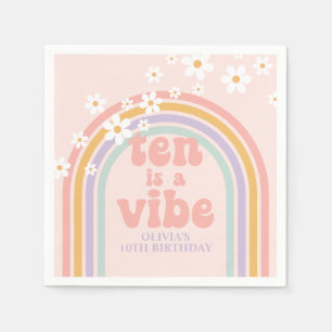 Serviette En Papier Rainbow Pastel Ten is a Vibe 10e anniversaire