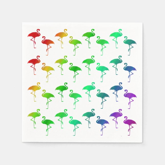 Serviette En Papier Rainbow Pride Flamants roses LGBTQ Motif (Devant)