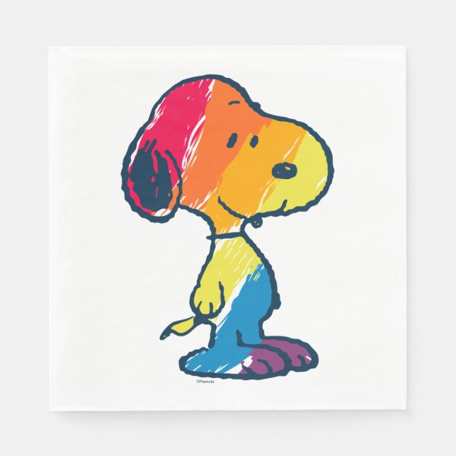 Serviette En Papier Rainbow Snoopy (Devant)