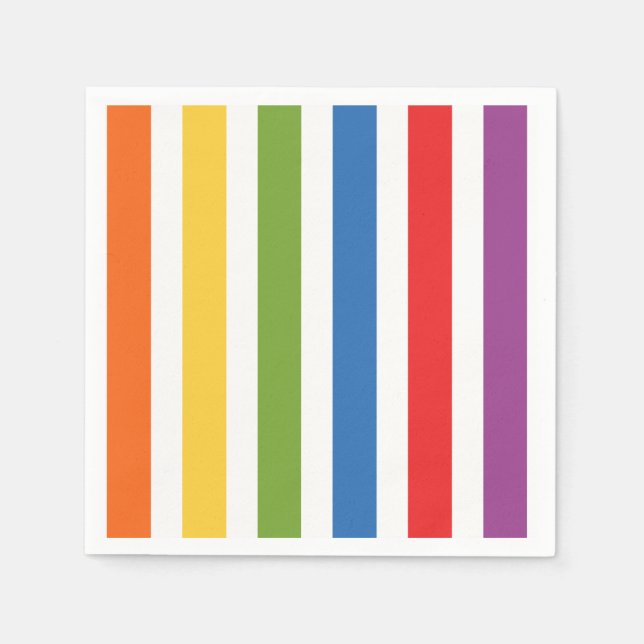 Serviette En Papier Rainbow Stripes  (Devant)