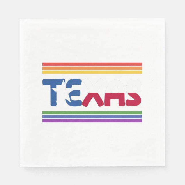 Serviette En Papier Rainbow Texas Flag Design pour LGBT+ Texans C (Devant)