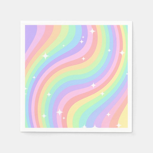 Serviette En Papier Rainbow Vibrant Girl 4th Birthday Party (Devant)