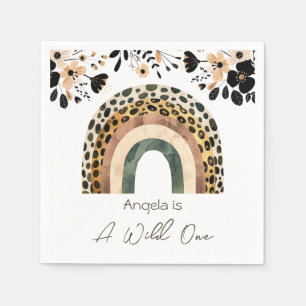 Serviette En Papier Rainbow Wild One Boho Floral Anniversaire de enfan