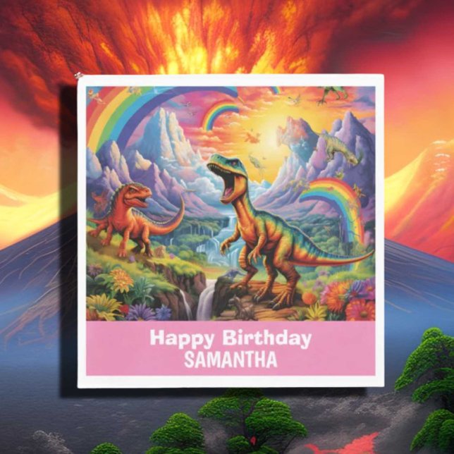 Serviette En Papier Rainbow Wild One dinosaures thème d'anniversaire r (Créateur téléchargé)