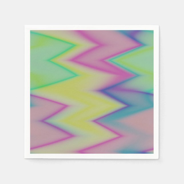 Serviette En Papier Rainbow Zigzags (Devant)