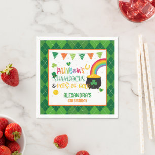 Serviette En Papier Rainbows, Shamrocks et Pots d'Or Anniversaire