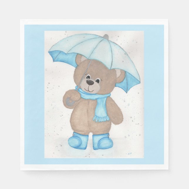 Serviette En Papier Rainy Daze Teddy Bear (Devant)