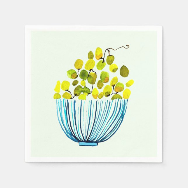 Serviette En Papier raisin aquarelle art fruit (Devant)