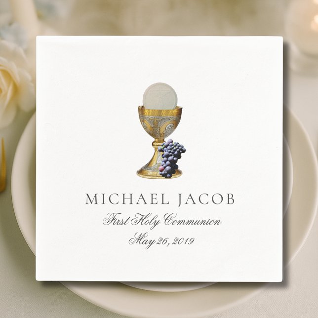 Serviette En Papier Raisins d'accueil de la première Sainte Communion  (Créateur téléchargé)