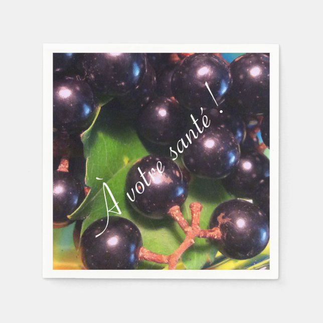 Serviette En Papier Raisins de vin (Devant)