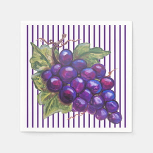 Serviette En Papier Raisins pourpres Juteux Déserts Déserts Récolte
