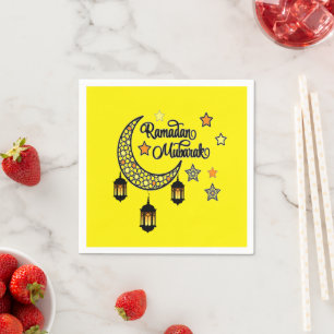 Serviette En Papier Ramadan Moubarak lanterne du croissant Kareem