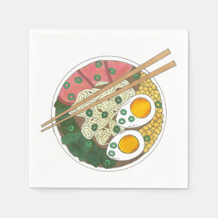 Serviette En Papier Ramen Noodles Bowl Restauration Japonaise Foin