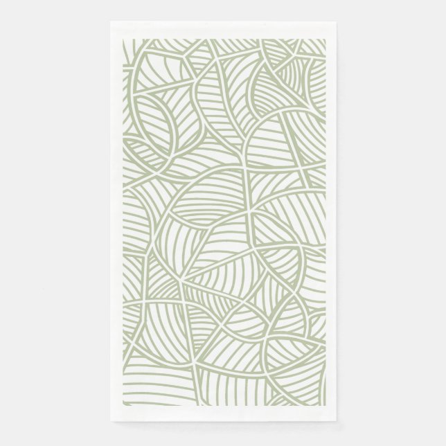 Serviette En Papier Random Leaf Mosaic Pale Green (Devant)