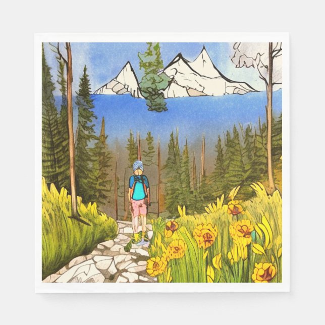 Serviette En Papier Randonnée en nature (Devant)