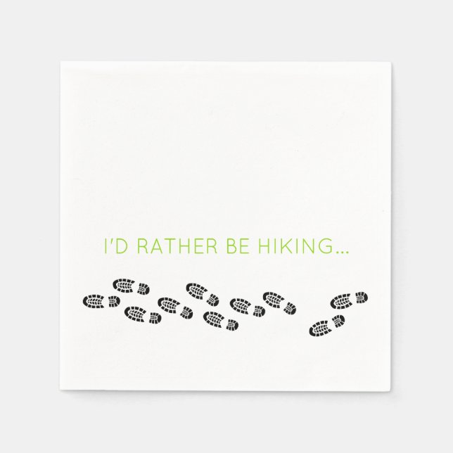 Serviette En Papier Randonnées Boots Noir Je Préférerais Être Randonné (Devant)
