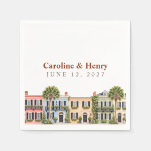 Serviette En Papier Rangée arc-en-ciel de Charleston Papier de mariage