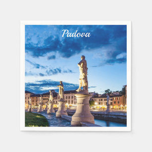 Serviette En Papier Rangée de statues illuminées à Padova