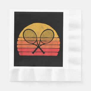 Serviette En Papier Raquettes de tennis croisées Retro 80s Sun Vintage