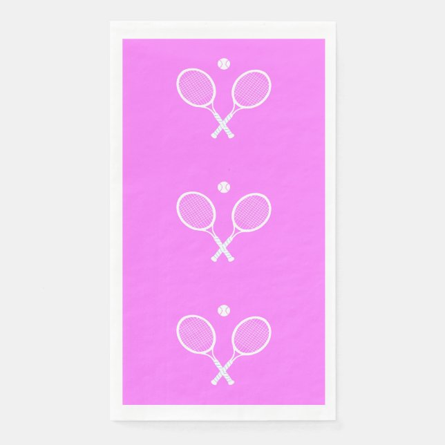 Serviette En Papier Raquettes de tennis Partie rose profonde (Devant)