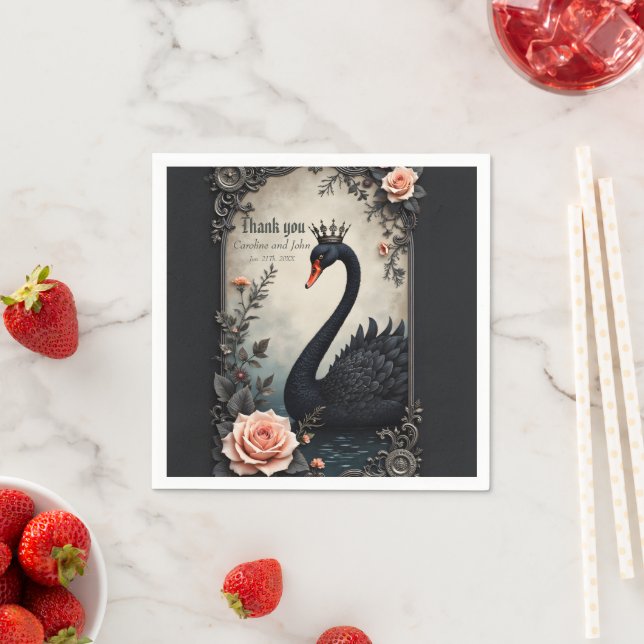 Serviette En Papier Rare as a black swan, timeless as true love.  (En situation)