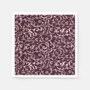 Serviette En Papier Raspberry & Rose Gold Elegant Princesse Mariage