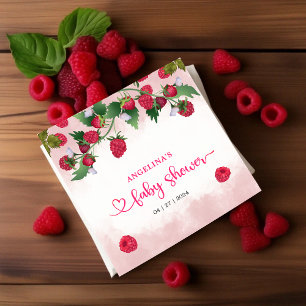 Serviette En Papier Raspberry Sweet Watercolor Girl Baby shower