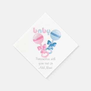 Serviette En Papier Rattles Genre Révéler Baby shower Partie serviette