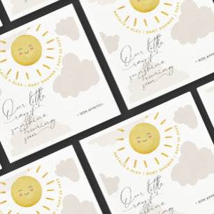 Serviette En Papier Ray of Sunshine Nuages Baby shower neutre entre le