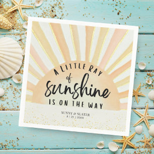 Serviette En Papier Ray Of Sunshine Retro Baby shower De Plage D'Été